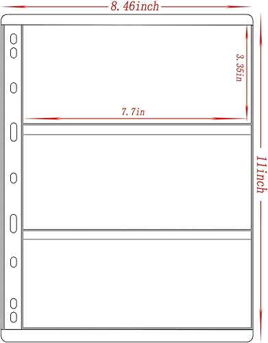 Miniatura 2 de 20 hojas de fundas para monedas, páginas de suministros de colección de dinero de papel, página de recolección de divisas con fundas estándar de 9