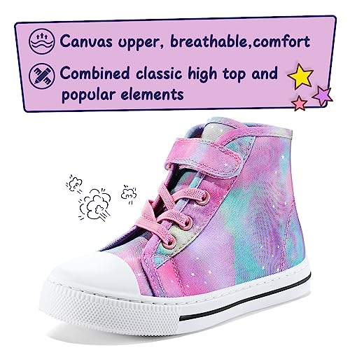 k komforme toddler sneakers girls canvas high top walking shoes with hook and loops