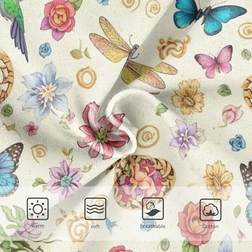 Girls Underwear Toddler 2t Cotton Girl Panties Cute Artistic Briefs Girls Undies Vintage Flowers Birds Butterflies3