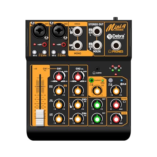 Mini4 Professional 4-Channel Audio Mixer for Streaming