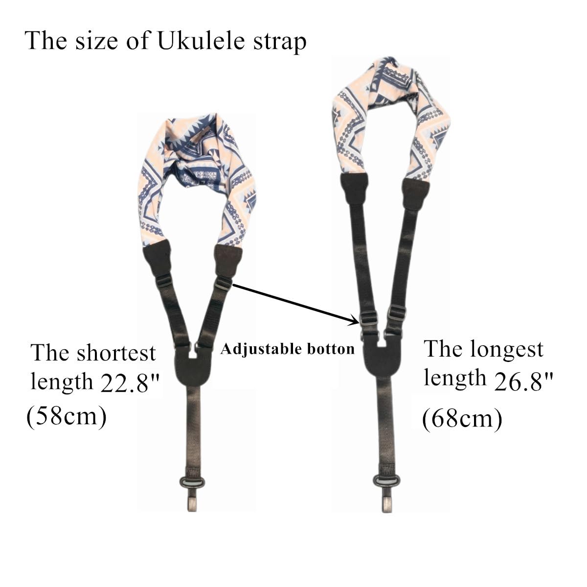 Trssorm Ukulele Strap Scarf Style Adjustable Neck Strap and Ukulele Belt with Hook for Guitar - Image 2
