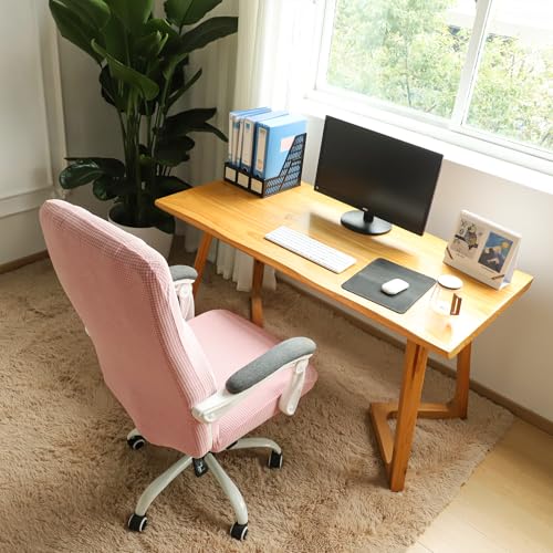 Image of FORCHEER Large Office Chair Covers Stretchable XL Office Chair Cover, Big and Tall Computer Chair Covers (Large,Pink)