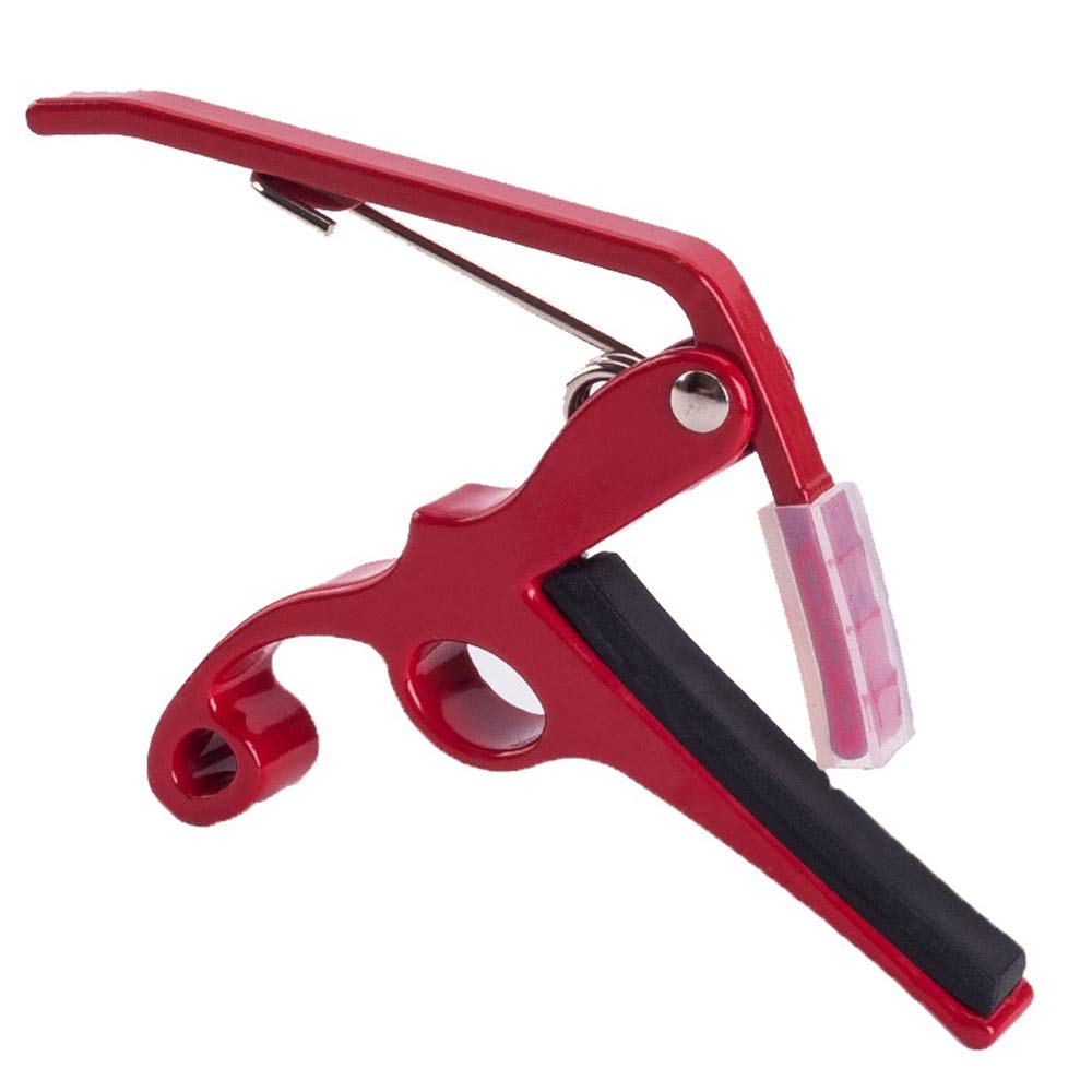Guitar Capo Akcesoria gitarowe Metalowe Capo do gitary Gładkie i równe do gitar ludowych i elektrycznych do łatwej transpozycji (kolor: czerwony, rozmiar: jeden rozmiar) (czerwony jeden rozmiar)