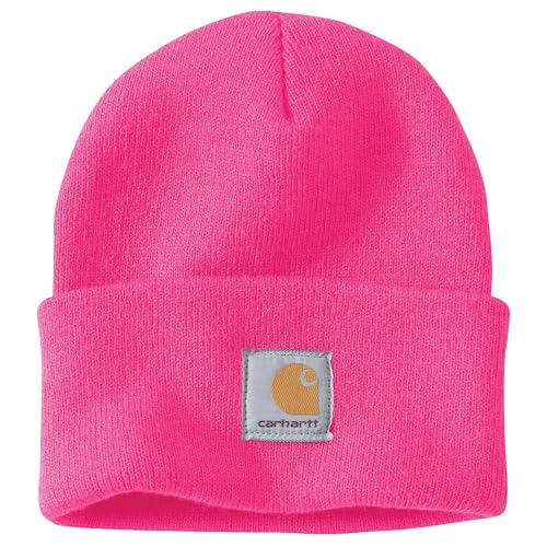 Carhartt Mens Knit Cuffed Beanie Pink Glow One Size
