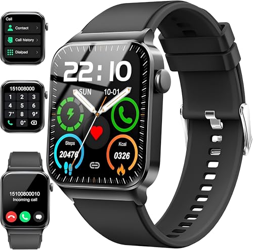 Smart Watch for Women Men, 1.85" HD Screen Smartwatch Bluetooth Answer/Make Call, 110+ Sports Tracker Watch Heart Rate/Sleep Monitor/Pedometer/Calories, IP68 Waterproof Fitness Watch for Android iOS