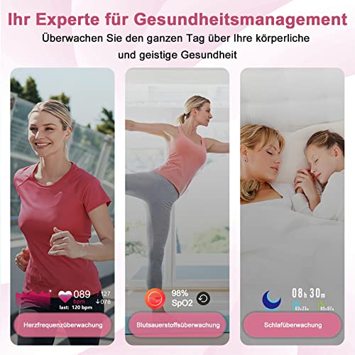 Blackview Smartwatch Damen, Fitness Tracker, 1,3 Zoll HD Voll Touchscreen, Armbanduhr mit Pulsmesser Schlafmonitor, SpO2, Schrittzähler Uhr Sportuhr Stoppuhr Aktivitätstracker für Android iOS, Rosa - Image 6