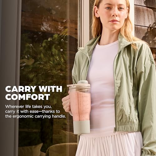 Image of Ninja BlendBOSS | Personal Smoothie Tumbler | 26oz Travel Tumbler w /Leakproof Lid, Detachable Straw & Integrated Chug Spout | Dishwasher Safe & BPA Free | Stone Mint | XSKDB326SLST