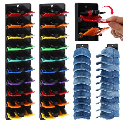 Hat Organizer for Baseball Caps 2 Packs with Built Spring...
