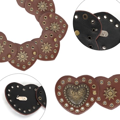 Western Cowboy Wide Disc Belts for Women Leather Disk Link Belt Boho Waist Belts for Dress Jeans3