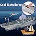 OTONOPI Aircraft Carrier Naval Ship Model Warship Battleship with Lights and Sounds Pull Back Toy Car Vehicle for Kids Room Decoration Party Favor