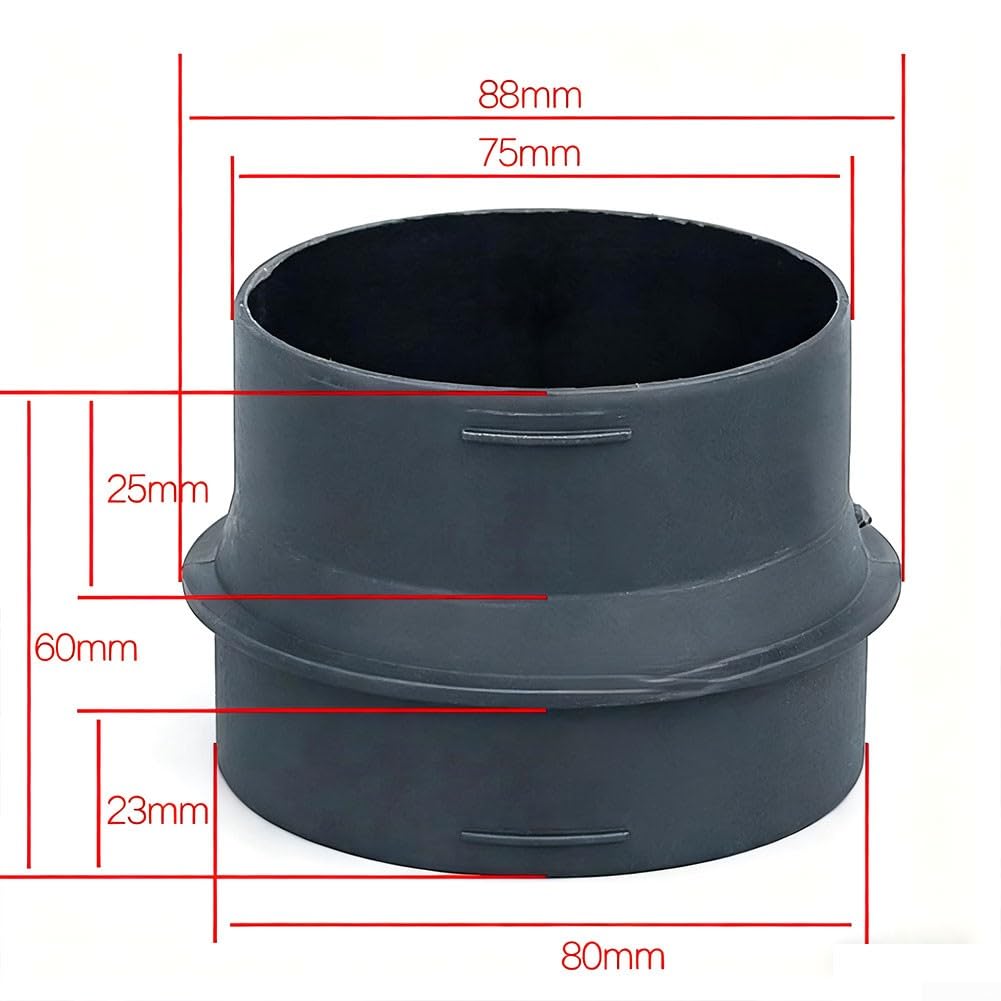 Standheizungs-Adapterrohre, 2 Stück, 75 mm auf 80 mm, kompatibel mit Webasto Standheizungen, um die warme Luftzirkulation zu verbessern
