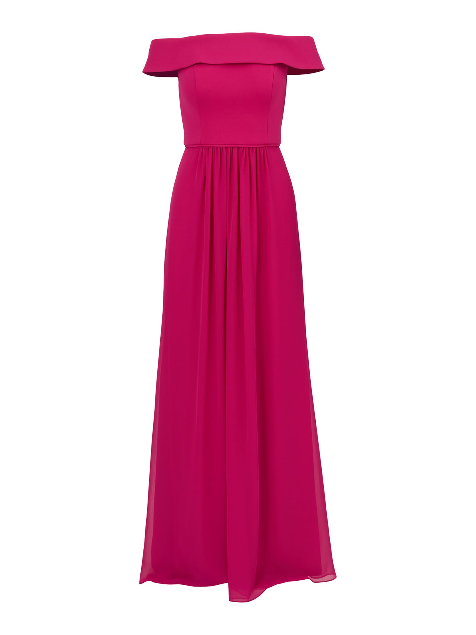 Adrianna Papell Women's Crepe Chiffon Gown Special Occasion Dress, Bright Magenta, 16