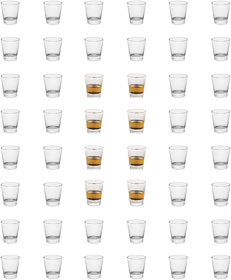 Heavy Base Shot Glasses, 1.5 oz Sets of Clear Shot Glass (48 Pack), Measuring Cup for Espresso, Liquid, and Wine - Heavy Glass (Glass, 48Pack)