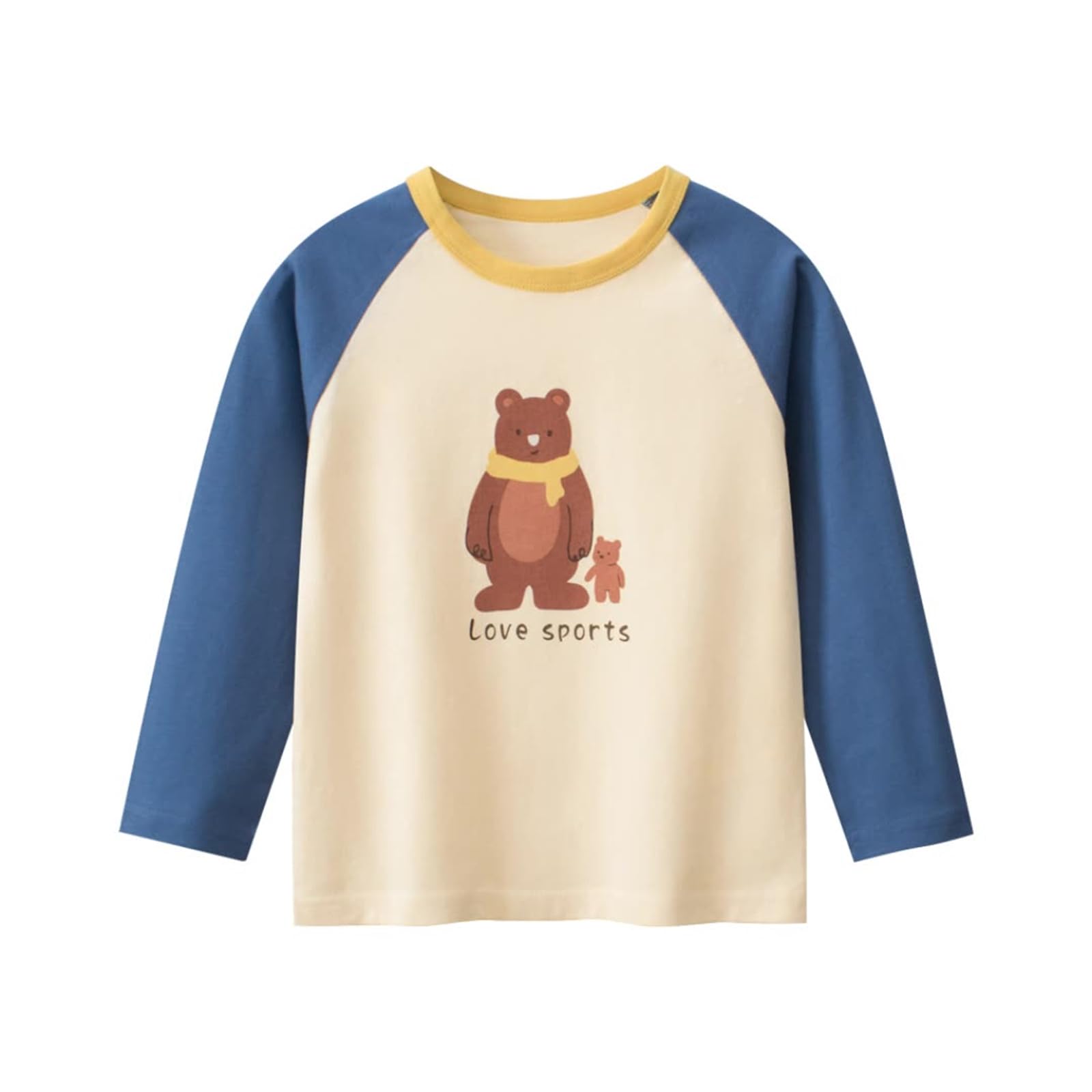 Infant Baby Girls Long Sleeve T-Shirt Cartoon Graphic Soft Cotton Blouses Tee Tops for Little Kids (Blue,110/3-4 Y,Unisex,Big Kid,US,Age,3 Years,4 Years)