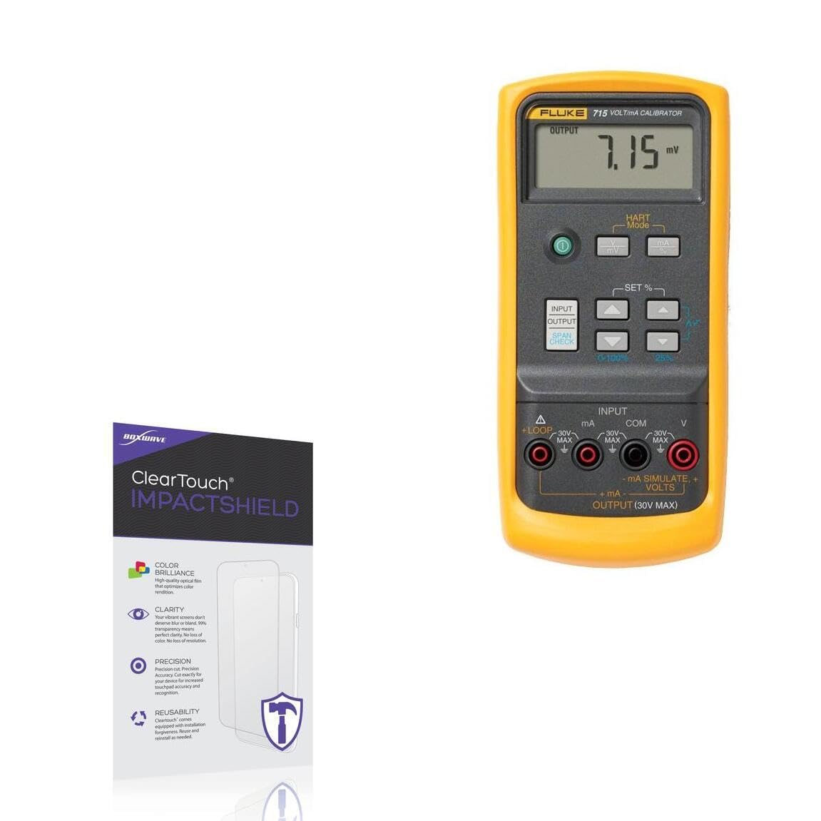 BoxWave Screen Protector Compatible with Fluke 715 - ClearTouch ImpactShield (2-Pack), Impenetrable Screen Protector Flexible Film