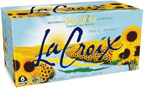 La Croix Sparkling Water, Sunshine, 8 Pack – Zero Sugar, Zero Calories, Zero Sodium – Taste of Wonder