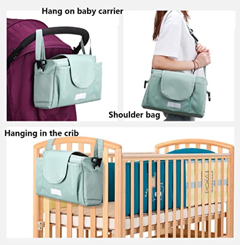 RTMYOR Pram Buggy Organiser Bag,Baby Stroller Hanging Bag, Waterproof Baby Storage Bag Paste Version (Black) - Image 2