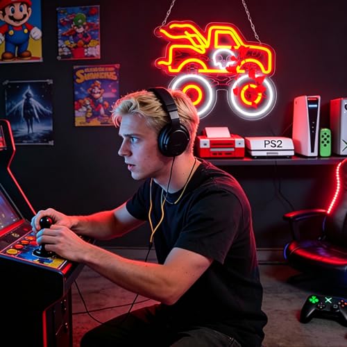 Image of AHlove Truck Neon Sign for Wall Decor,LED Neon Lights for Game Room、Man Cave,Birthday、Christmas Gifts for Teen Boys and Girls