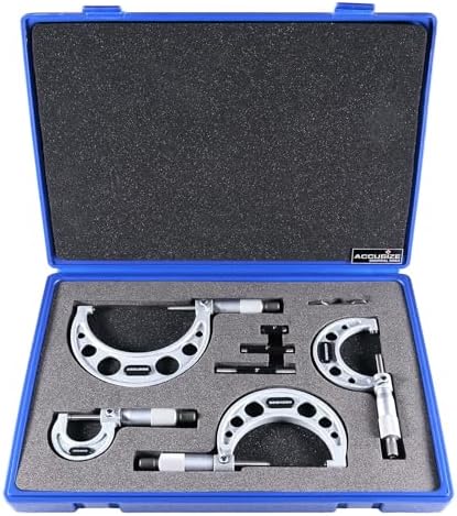 Accusize Outside Micrometer Set, 0-4in x 0.0001in, 4Pc, EG00-0904