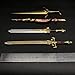 crafthand ER Weapon 4 in 1 Pack Royal Greatsword Night and Flame Sword Greatsword of Damnation Golden Order Greatsword Metal Game Sword Collectible Desktop Decoration Keychain BJDs