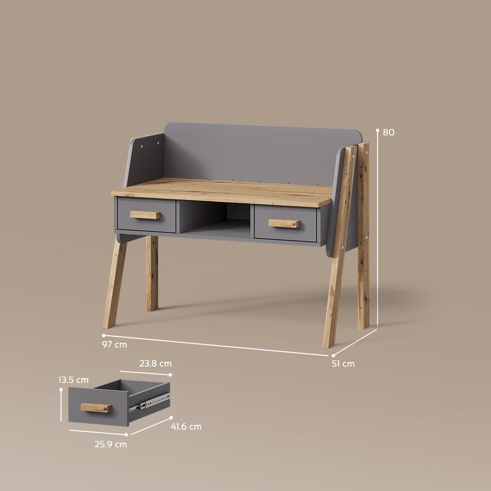 Livinity Bureau Mailo, Cachemire/Artisan, 97x80cm | solution de stockage universelle