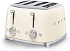 Smeg KLF04CRUK 1.7Ltr Variable Temperature Controlled Kettle and TSF03CRUK 4 Slice Toaster in Retro Cream