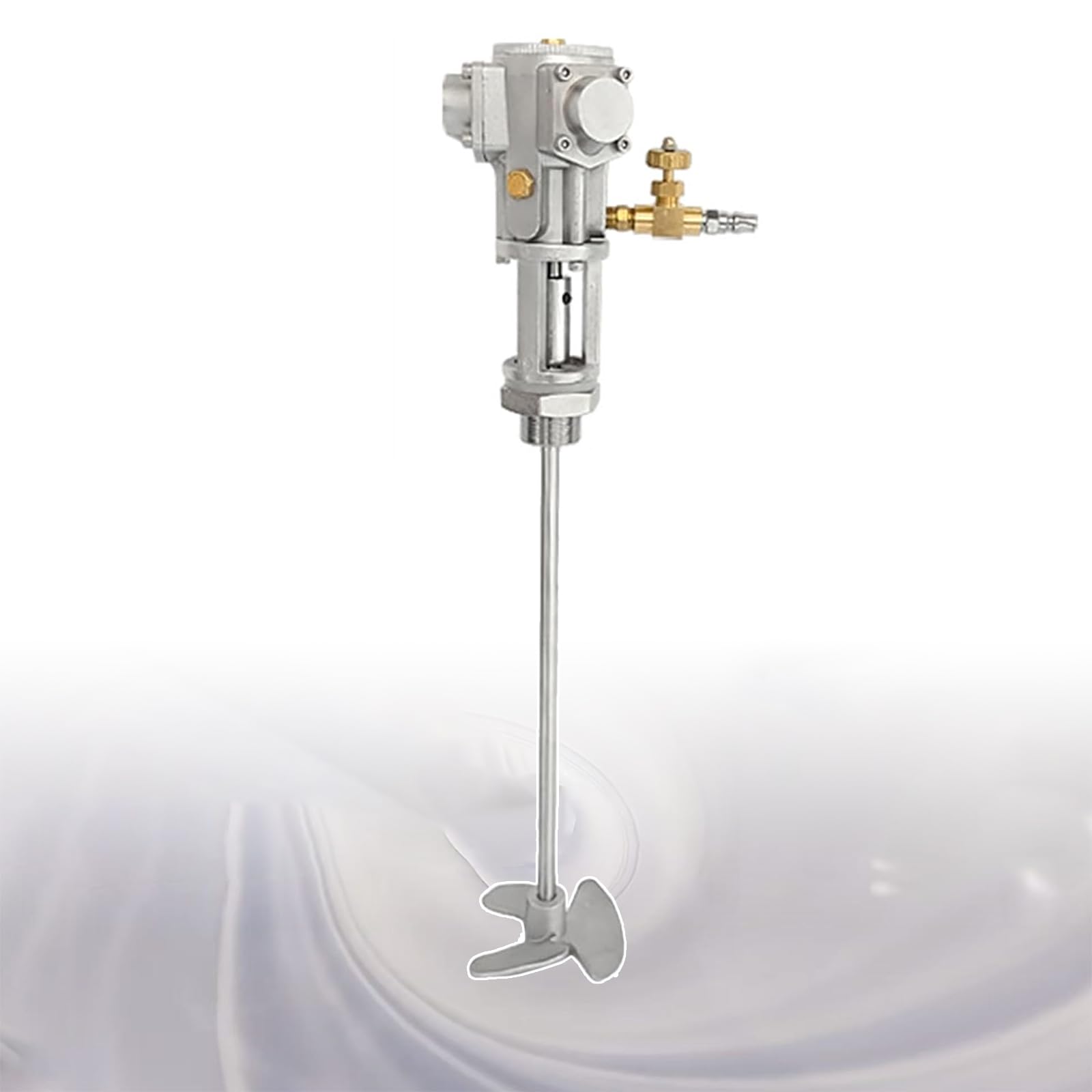 Colour Mixer Mixer(20 L), Pneumatic Paint Stirrer(1/8 HP), No Electricity + Adjustable Speed(50-2600 RPM), 3-Head Impeller/Easy Stirring, for Mix Colour/Paint,White