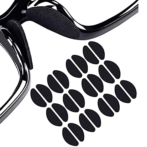 12 Paar Rutschfeste Brillen Nasenpads,D-Formig Anti-Rutsch-Brille Nasenpads Schaum Nasenpads für Sonnenbrillen, Brillen,Schwarz,1.0mm Cover