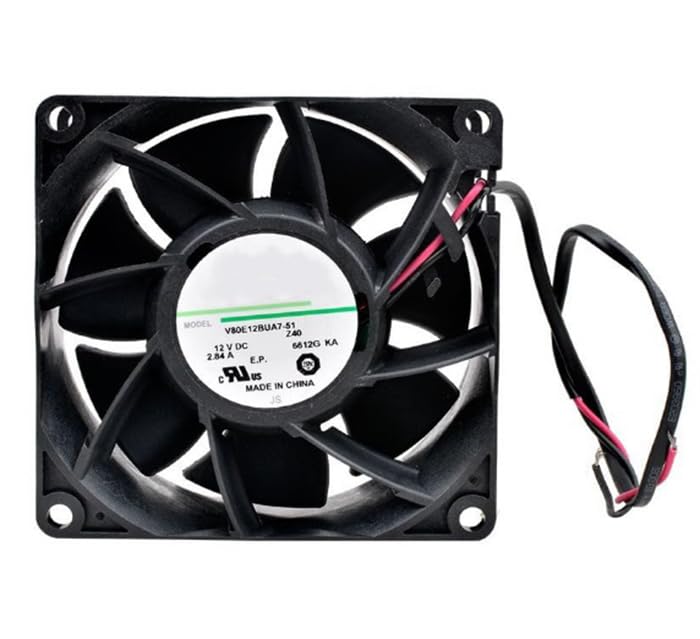 Ventilador 8038 V80E12BUA7-51 de 12V y 80mm para refrigeración de inversores