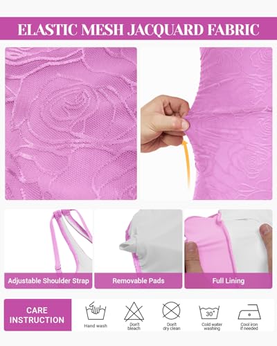 Image of Holipick One Shoulder One Piece Swimsuit for Women Tummy Control Bathing Suits Modest Full Coverage Keyhole Swimwear