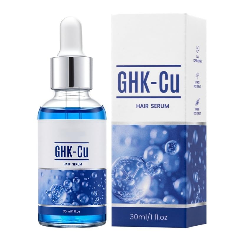 GHK-cu Copper Peptides Serum for Hair - Hair Oils Copper Peptide for Skin, Hair & Scalp, Scalp Health, Regrowth Treatment for Thicker, Fuller Hair, Stronger, Reduce Aging Effect