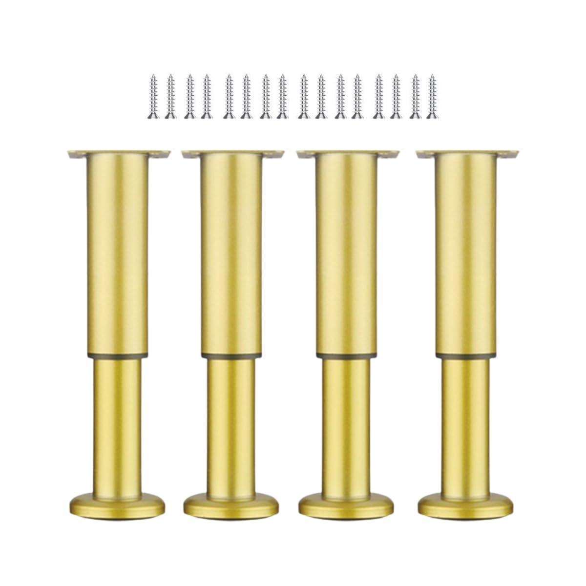 4Pcs Adjustable Furniture Legs 8-12cm, 12-18cm, 18-30cm, 25-42cm Heavy Duty Bed Replacement Support Legs, Replacement Support Leg For Furniture, Sofa, Dresser, Table(Gold,8-12cm)