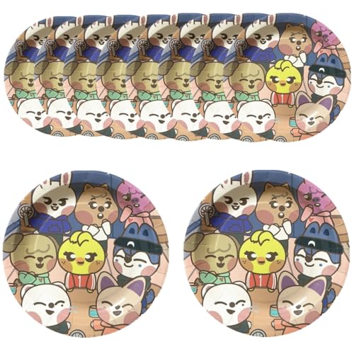 Baosai 10 PCS Theme Party Supplies Paper Plates (7inch)