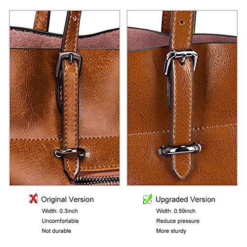 Bolso Tote Vintage de Cuero Genuino S-ZONE miniatura 3