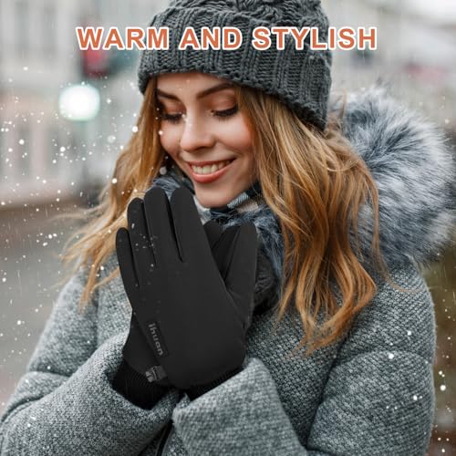ihuan winter waterproof gloves snow ski - cold weather for men women touchscreen warm thermal for running cycling