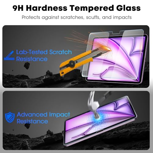 Image of JKSML 2-Pack Screen Protector for iPad Air 13 Inch M4 /M3 /M2 (2026 /2025 /2024), Tempered Glass UltraFit Tray for Easy Installation, Case Friendly, Bubble-Free, Face ID & Apple Pencil Support