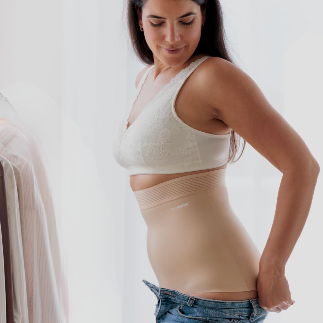 LIPOELASTIC Slip Modellante Donna a Vita Alta - Guaina Contenitiva Senza Cuciture, Intimo Modellante Effetto Seconda Pelle con Compressione Leggera