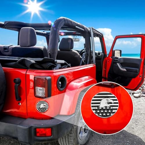 Image of CONGCONG for Jeep Emblem babge Eagle Etched Emblem 4x4 Metal Automotive Badge Specifically Designed for The Jeep Wrangler Cherokee - Stick it Anywhere (The Eagle Black)