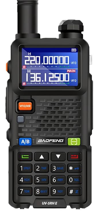 BAOFENG UV-5RH Walkie Talkie Radio Bidireccional de Cuatro Bandas, Potencia de 14.5W, Batería de Larga Duración, Cargador USB-C, Radio de Dos Vías, Comunicación de Largo Alcance