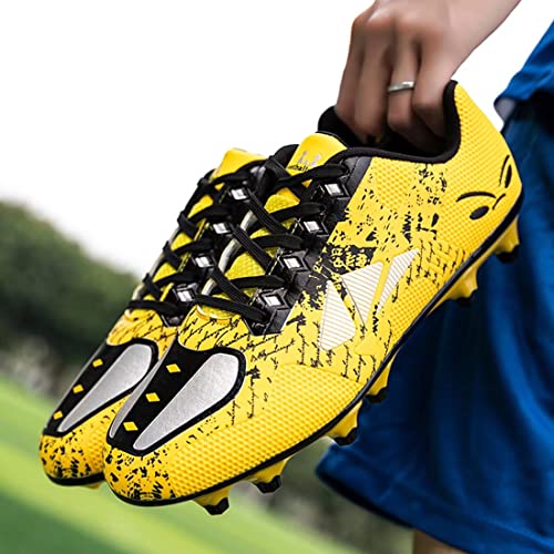 Tolln Mens Football Shoes Youth Soccer Cleats 22033-Yellow-6-Eur38 #TOP3