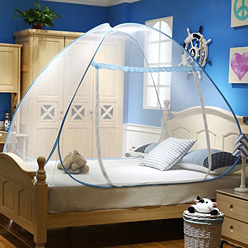 RuiHome Folding Instant Pop-Up Mosquito Bed Tent Zipper Bed Canopy for Kids Boys Girls Bedroom Students Dorm Outdoor Travel (39x79x39