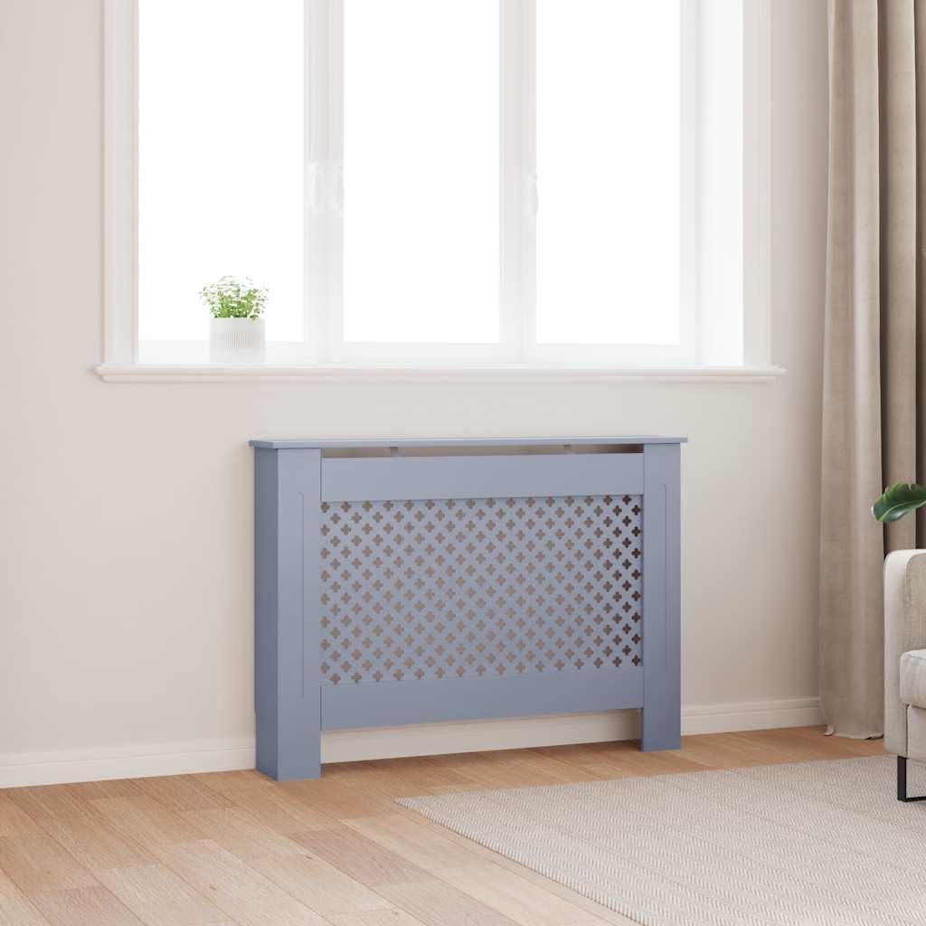 Radiator Cover Anthracite 44.1"x7.5"x32.1" MDF Modern Slatted Design Cabinet for Living Room with Additional Shelf Space