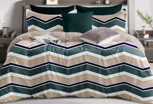 Image of The Royal King Collection 350 TC King Size Bedsheet with 2 King Size Pillow Covers| Beautiful Designer Flat Sheet | Luxury Soft Sheet (3pcs Set) |108x108 inches. (Multicolor-6615)