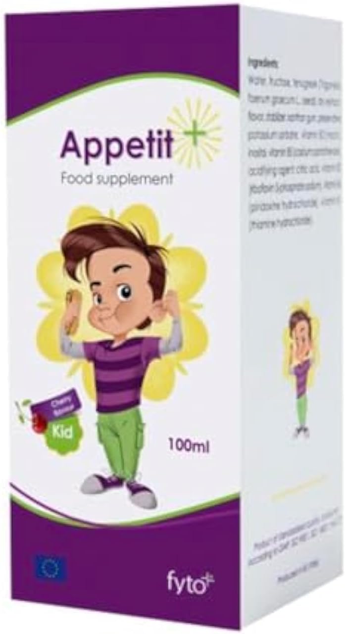 Appetite Booster Weight Gain Stimulant Supplement Eat More for Underweight Kids syrup Made in Belgium 100 mL
