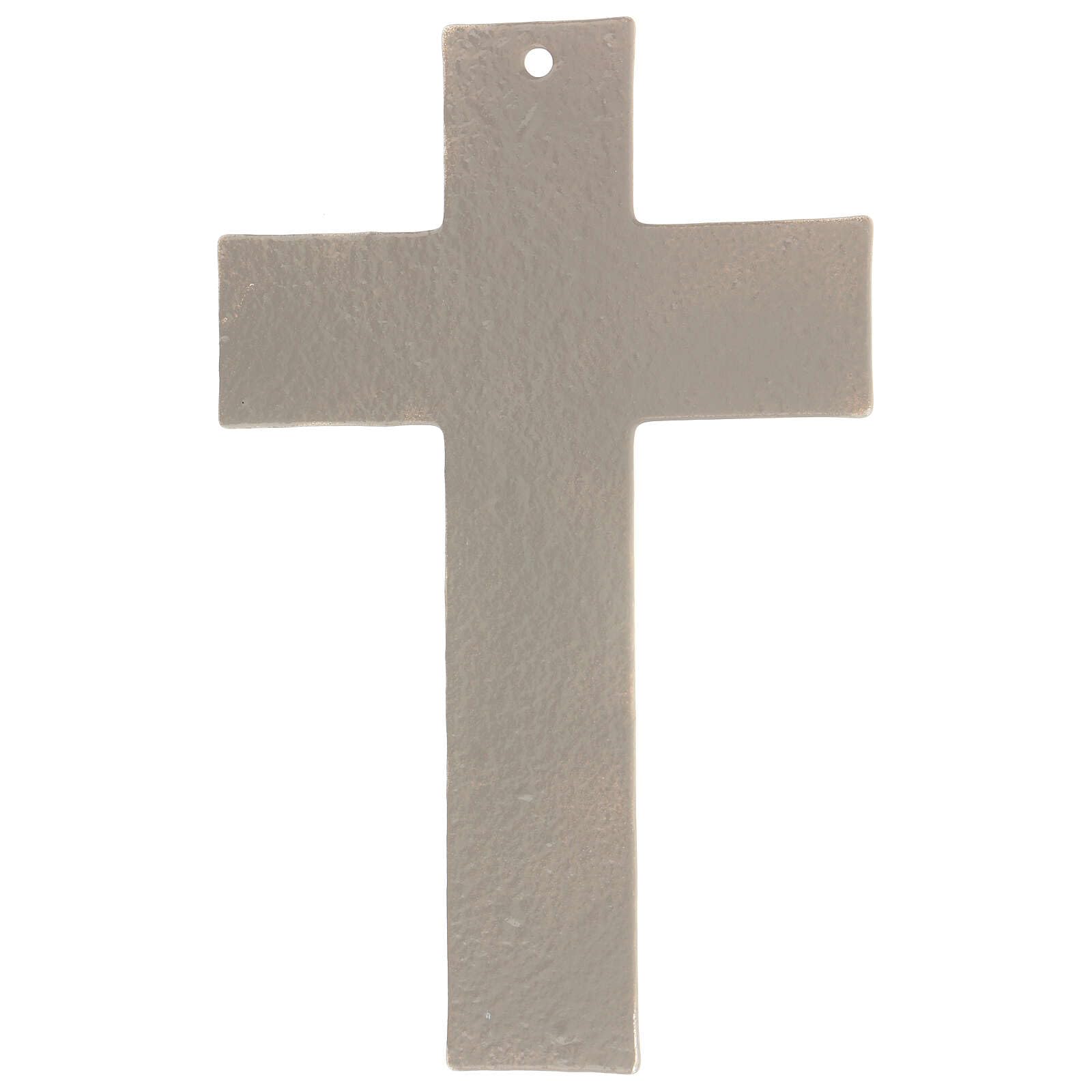 Holyart Crocifissi in vetro e plexiglass: Crocifisso vetro di Murano nero bianco rosa 25x15cm
