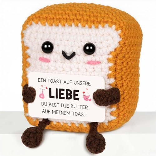 CheriGift Valentinstagsgeschenke für Ihn Sie, Partner Geschenke, Ich Liebe Dich Geschenke, Handgemachte Toast Glücksbringer, Geschenk für Parre Couple zum Hochzeitstag Jahrestag