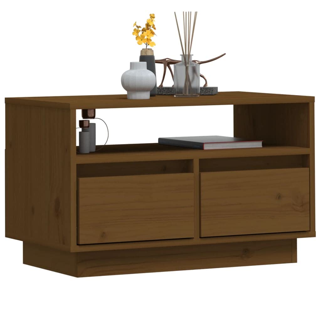 Meuble TV LED,Meuble TV 180 cm Longueur,Meuble TV Marron Miel 60x35x37 cm Bois de pin massifConvient au Salon, à la Chambre à Coucher, à la Salle de séjour