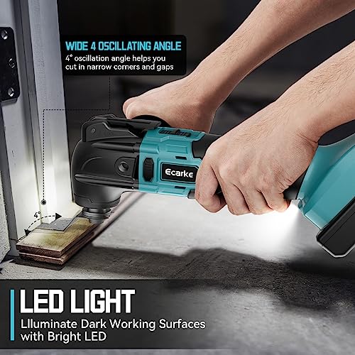 Ecarke Cordless Oscillating Multi-Tool for Ma-Kita 18V Battery, Brushless Multitool with 6 Variable Speeds, Oscillating Tool Kit for Removing, Scraping, Cutting with 23 Accessories(NO Battery) 5 Ecarke Cordless Oscillating Multi-Tool for Ma-Kita 18V Battery, Brushless Multitool with 6 Variable Speeds, Oscillating Tool Kit for Removing, Scraping, Cutting with 23 Accessories(NO Battery) - Image 5