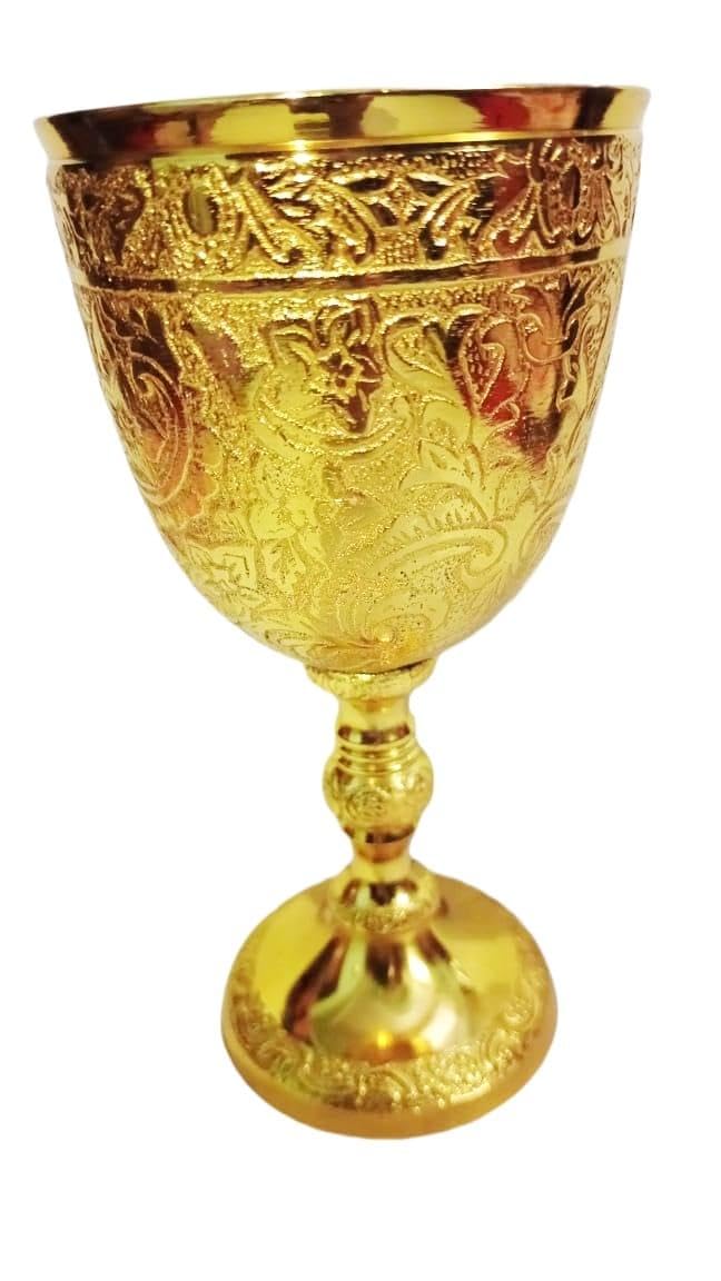 bona fide Brass Hand Crafted,wine chalice cups, golden goblet