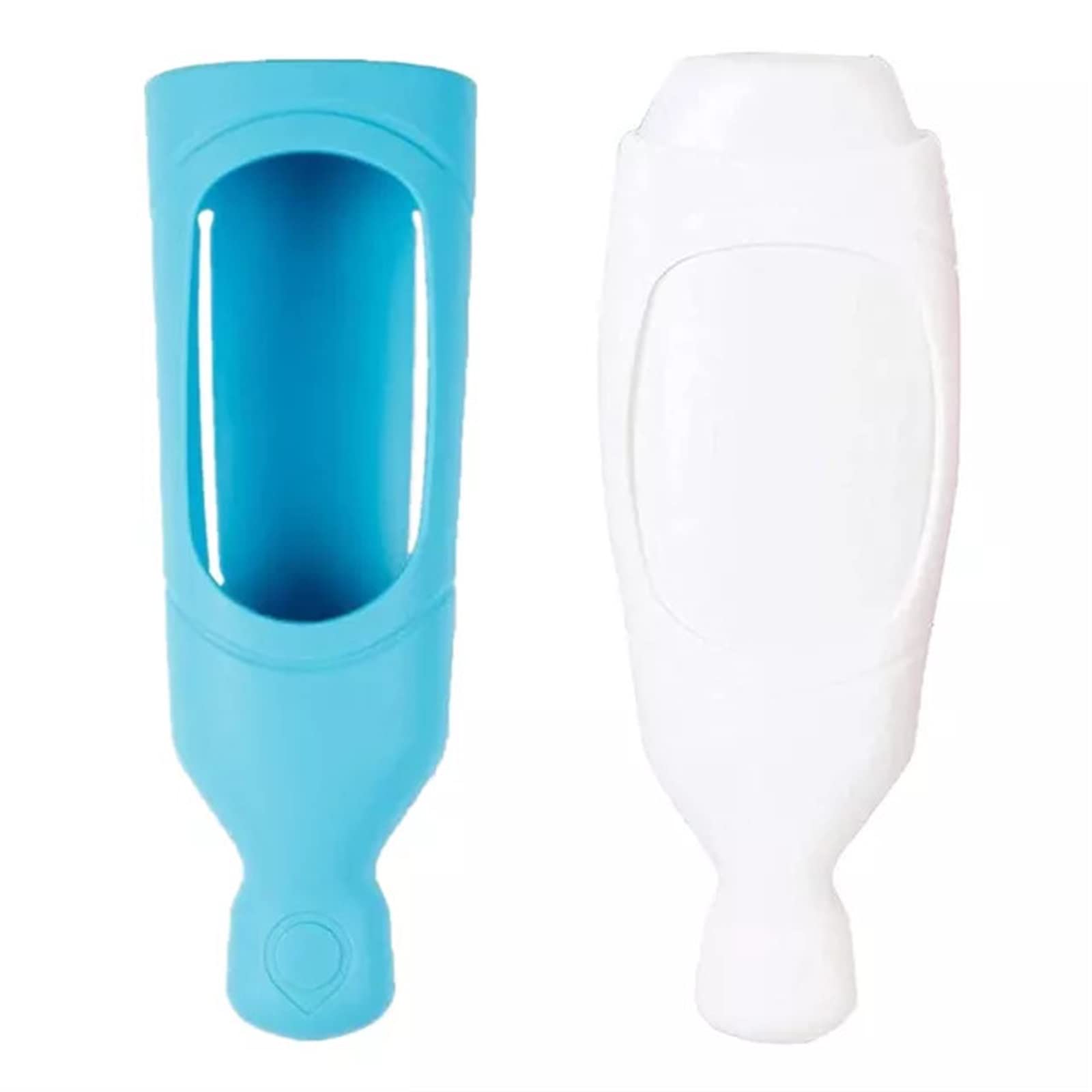 Distributeur savon douche mural bleu et blanc pour éliminer le désordre du lavabo